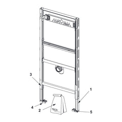 TECE TECEprofil urinoir-inbouwframe voor opbouw drukspoeler, bouwhoogte 1120 mm