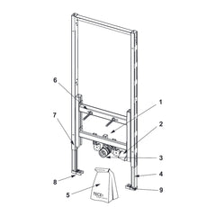 TECE TECEprofil bidet-inbouwframe bouwhoogte 1120 mm, voor hangbidet