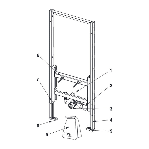 TECE TECEprofil bidet-inbouwframe bouwhoogte 1120 mm, voor hangbidet