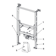 TECE TECEprofil bidet-inbouwframe bouwhoogte 820 mm, voor hangbidet