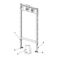 TECE TECEprofil bad-/douche inbouwframe voor wandkranen met TECE-Hygiënebox, bouwhoogte 1120 mm