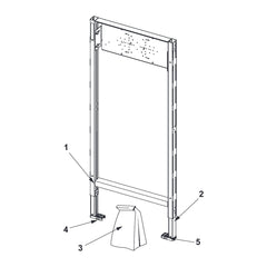 TECE TECEprofil bad-/douche-inbouwframe met verstelbare bevestigingsplaat voor inbouw- en wandkranen, bouwhoogte 1120 mm
