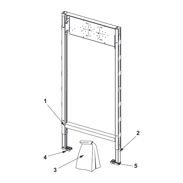 TECE TECEprofil bad-/douche-inbouwframe met verstelbare bevestigingsplaat voor inbouw- en wandkranen, bouwhoogte 1120 mm
