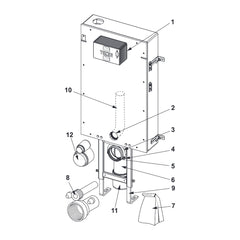 TECEbox WC installation frame with Uni-flush cabinet, with tileable front panel, installation height 1110 mm
