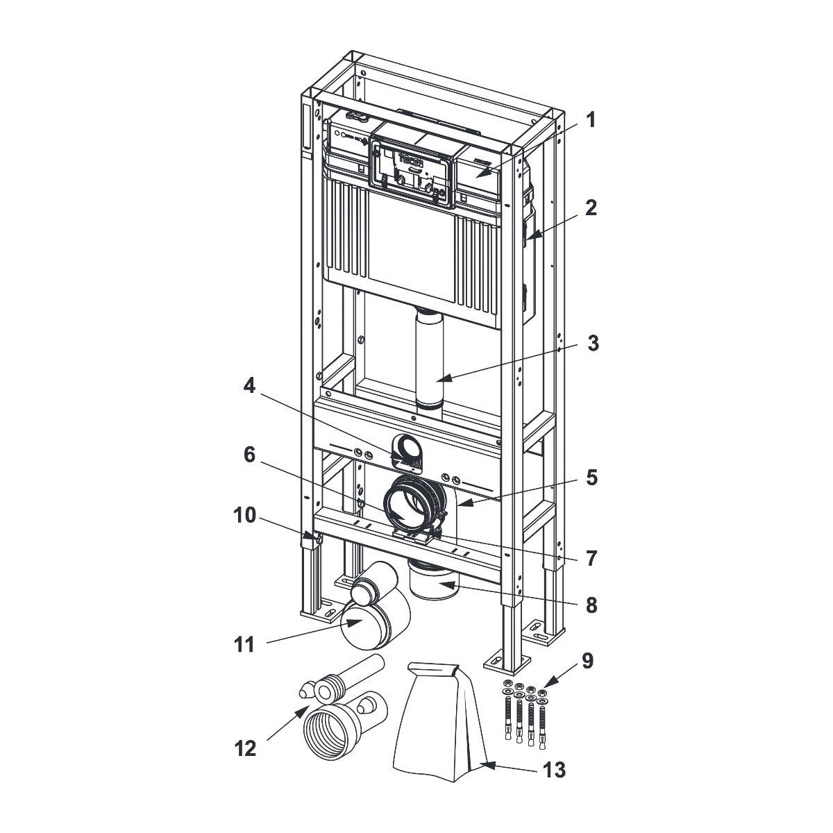TECE TECEconstruct WC-inbouwframe 