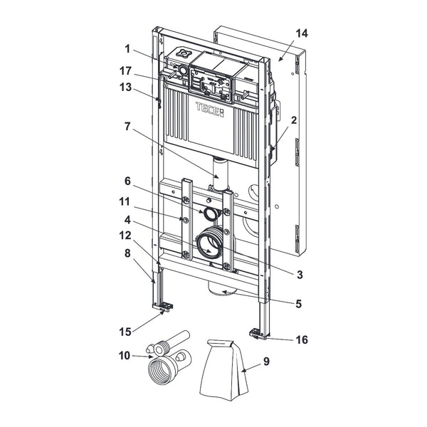 TECE TECElux 100, built-in cistern 1120 mm