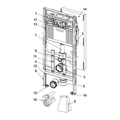 TECE TECElux WC-inbouwframe 200, achteraf in hoogte verstelbaar, bouwhoogte 1120 mm