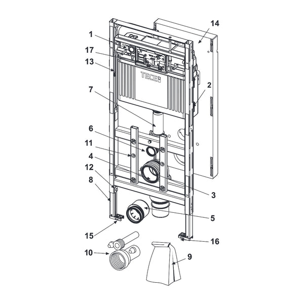 TECE TECElux 200, built-in cistern 1120 mm,