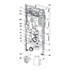 TECE TECElux 400, built-in reservoir 1120 mm, odour extraction,