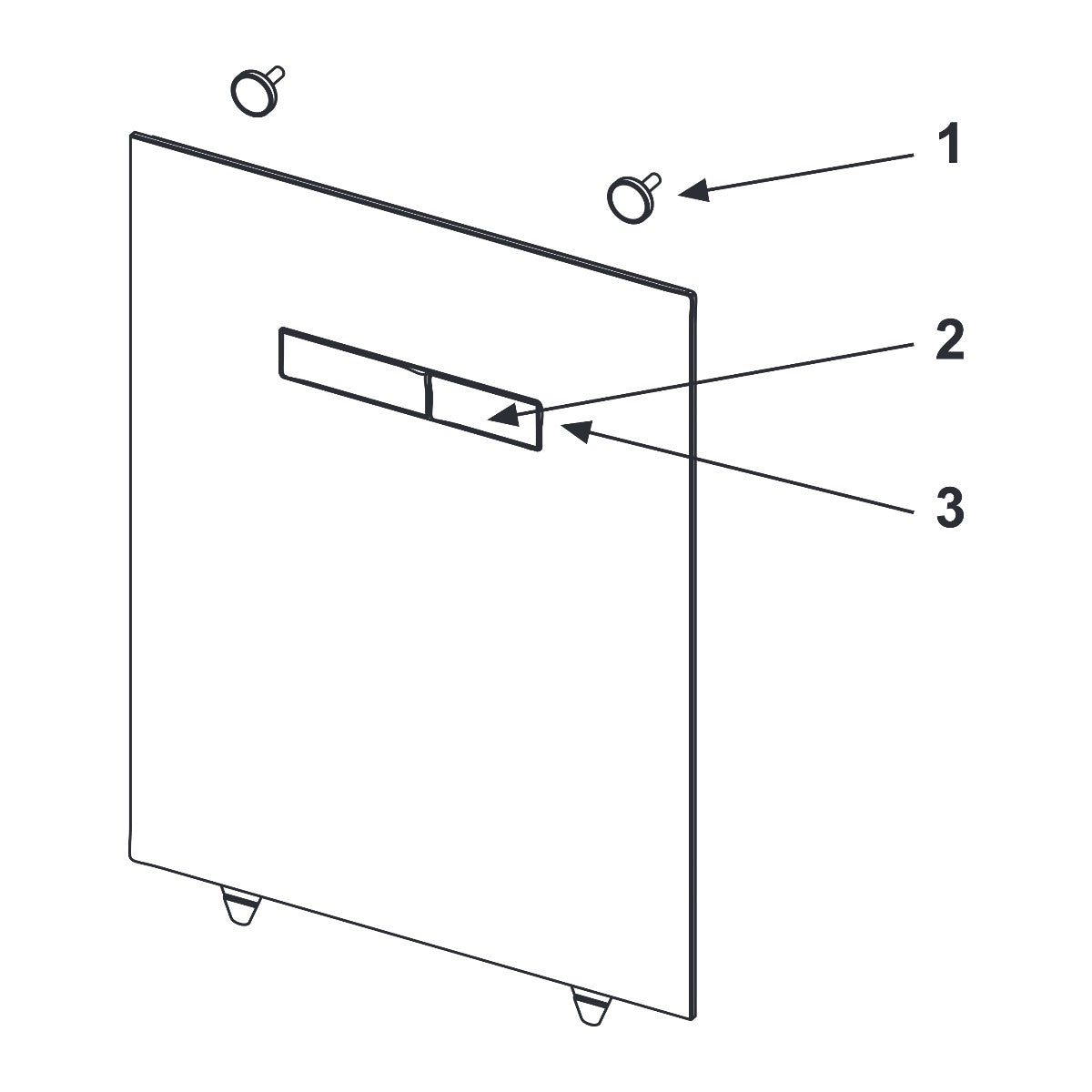 TECE TECElux bedieningsglasplaat met handmatige bediening, Glas glanzend zwart, toetsen glanzend chroom