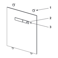 TECE TECElux bedieningsglasplaat met handmatige bediening, Glas glanzend zwart, toetsen glanzend chroom