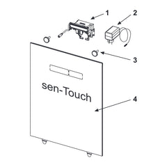 TECE TECElux bedieningsglasplaat met elektronische sen-Touch-bediening, Glas glanzend wit