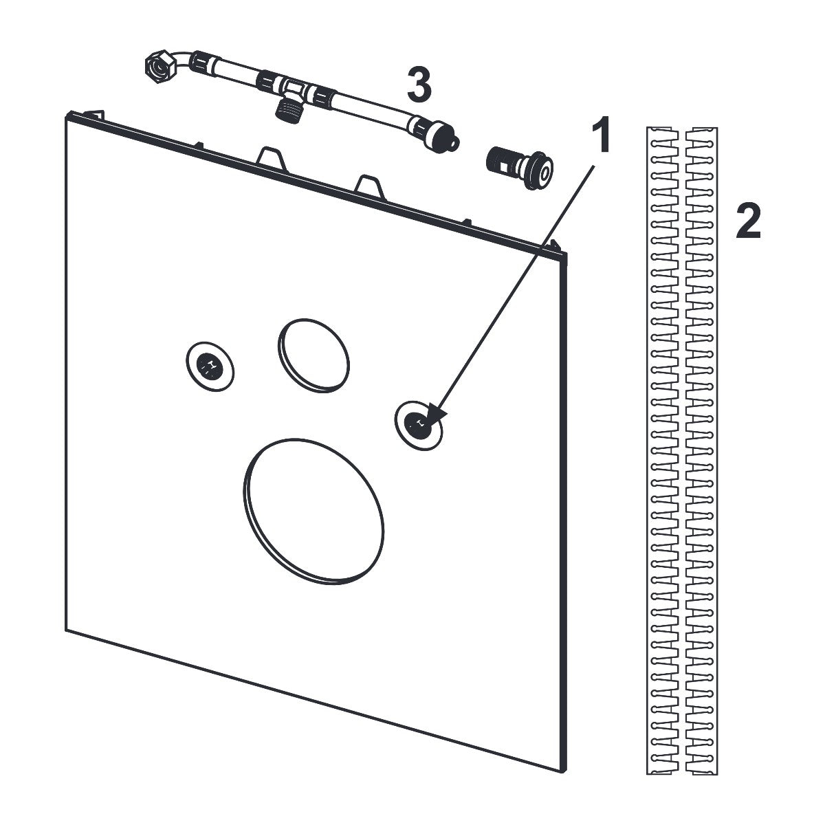 TECE TECElux bevestigingsglasplaat voor douche-WC (AquaClean Mera etc.), Glas glanzend wit