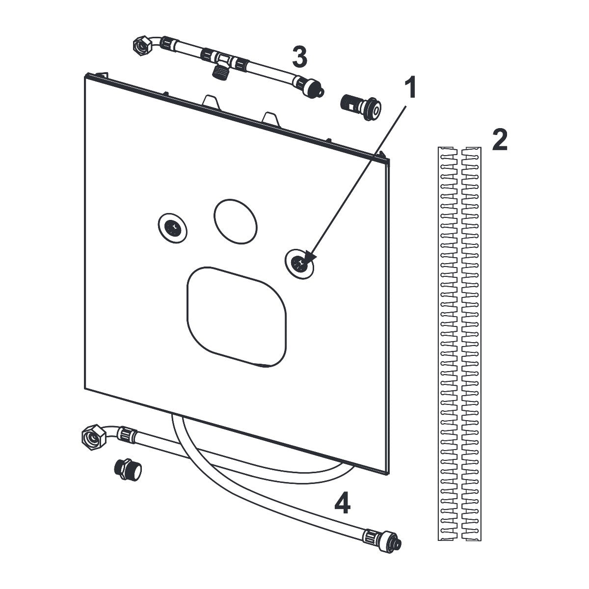 TECE TECElux bevestigingsglasplaat voor douche-WC (Duravit etc.), Glas glanzend wit