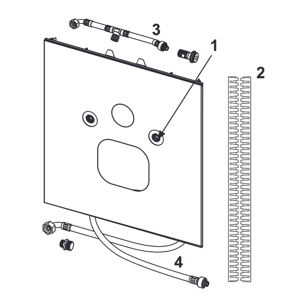 TECE TECElux bevestigingsglasplaat voor douche-WC (Duravit etc.), Glas glanzend wit