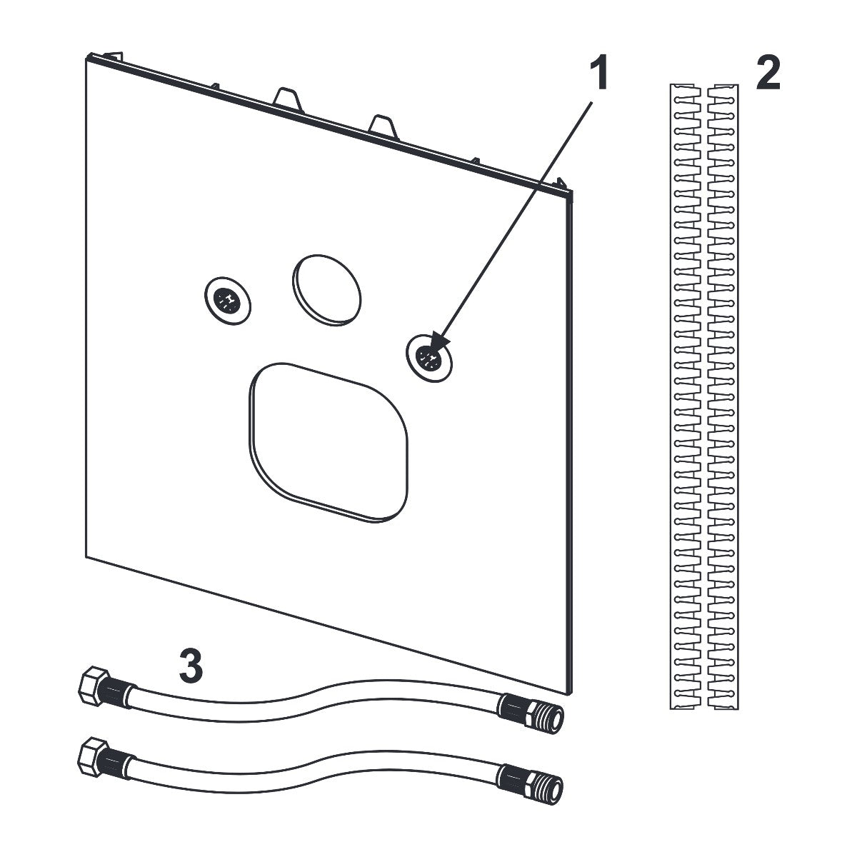 TECE TECElux bevestigingsglasplaat voor TECE-douche-WC's, Glas glanzend zwart