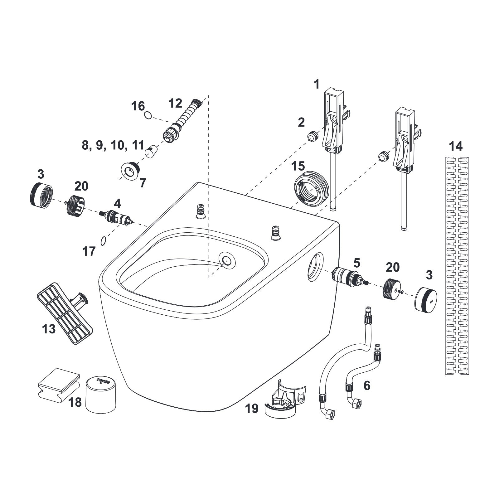 TECE TECEneo douche-WC, warm en koud water, wit