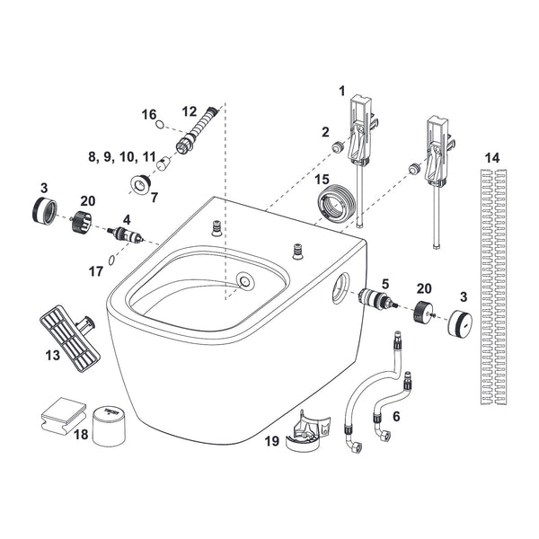 TECE TECEneo douche-WC, warm en koud water, wit
