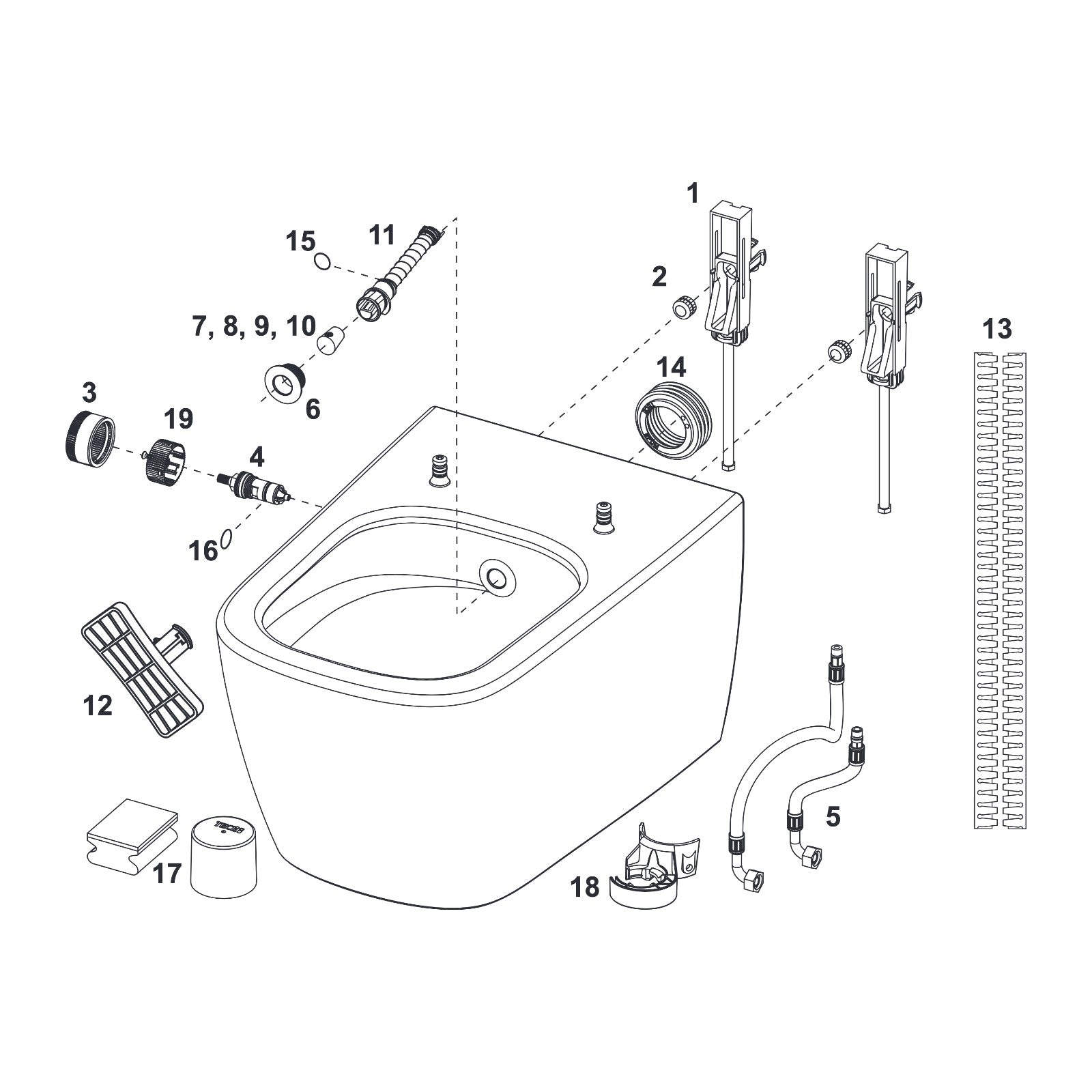 TECE TECEneo douche-WC, koud water, wit