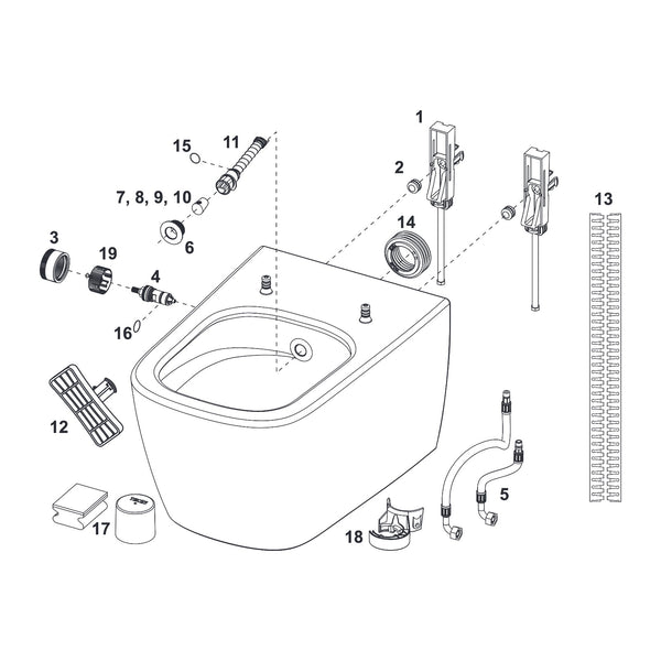 TECE TECEneo douche-WC, koud water, wit