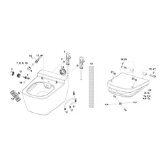TECE TECEone set, koud water en TECEneo/one (douche) WC-zitting met deksel 