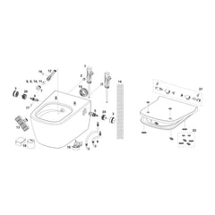 TECE TECEneo set, warm en koud water en TECEneo/one (douche) WC-zitting met deksel 