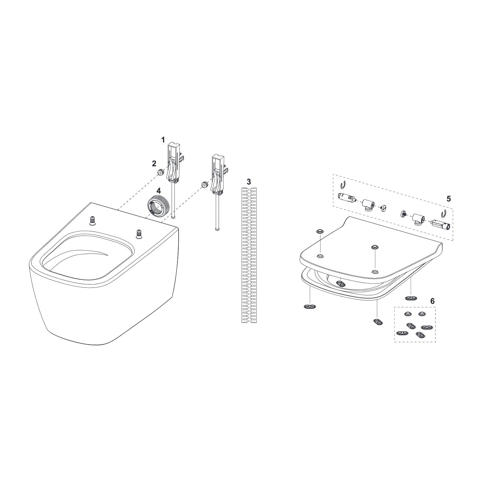 TECE TECEneo set, zonder douchefunctie en TECEneo/one (douche) WC-zitting met deksel 