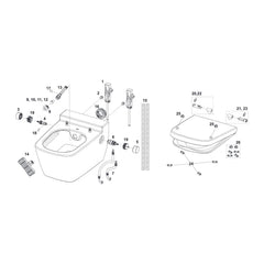 TECE TECEone set, warm en koud water en TECEneo/one (douche) WC-zitting met deksel 