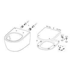 TECE TECEloft set, toilet keramiek met cycloonspoeling, inclusief zitting/deksel