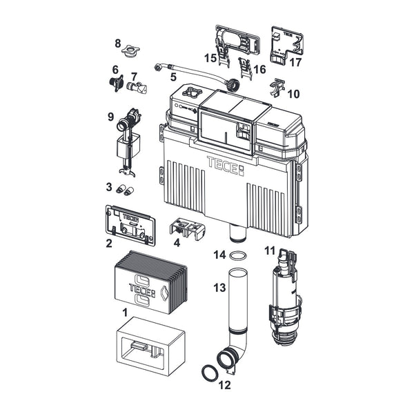 TECE Separate Reservoir section for 1120 mm, front control complete