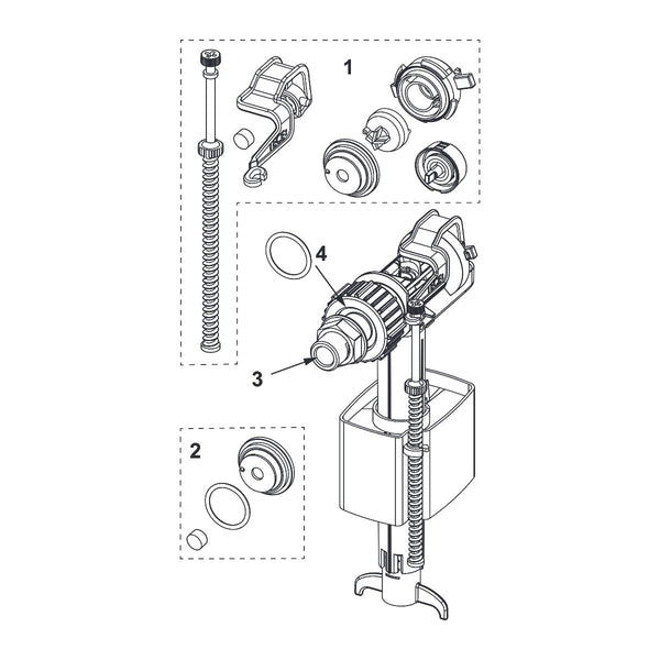TECE Filling valve F10 Universal for installation in all TECE cisterns