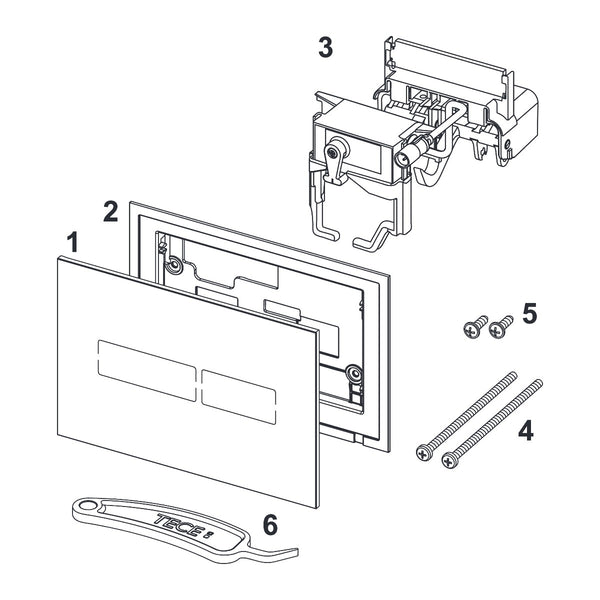 TECE TECElux Mini bedieningsplaat met elektronische spoeler Touch-bediening, Glas glanzend wit