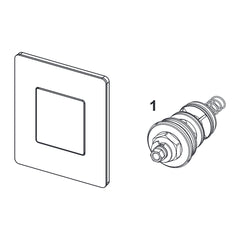 TECE TECEsolid urinoirbedieningsplaat incl. cartouche, Glanzend wit