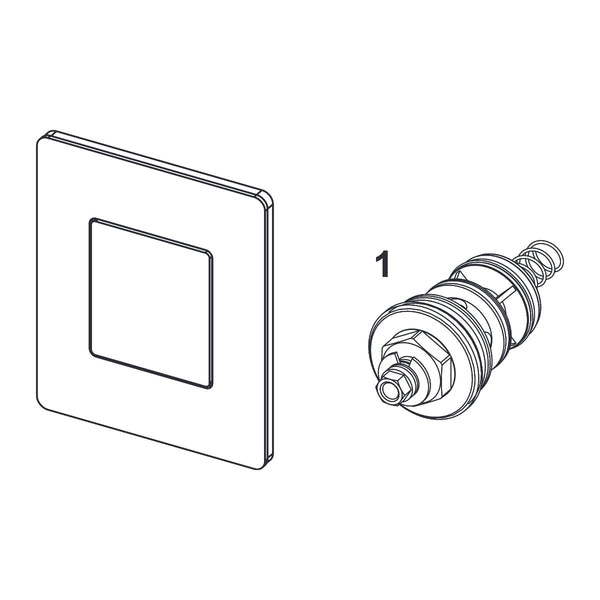TECE TECEsolid urinoirbedieningsplaat incl. cartouche, Geborsteld rvs (met anti-vingerprint)