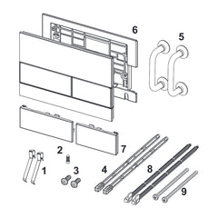 TECE square control, white glass, gl. chrome