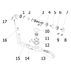 Onderdelentekening Viega Rotaplex Trio badafvoer 6141.21 onderdelen (2000-2001)