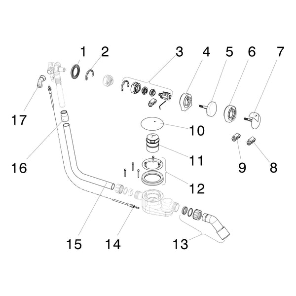 Onderdelentekening Viega Rotaplex badafvoer 6141.31 onderdelen (2000-2004)