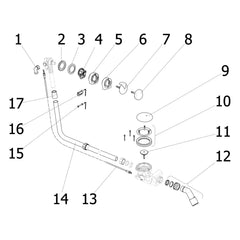 Onderdelentekening Viega Rotaplex Trio badafvoer 6141.33 onderdelen (2006-2014)