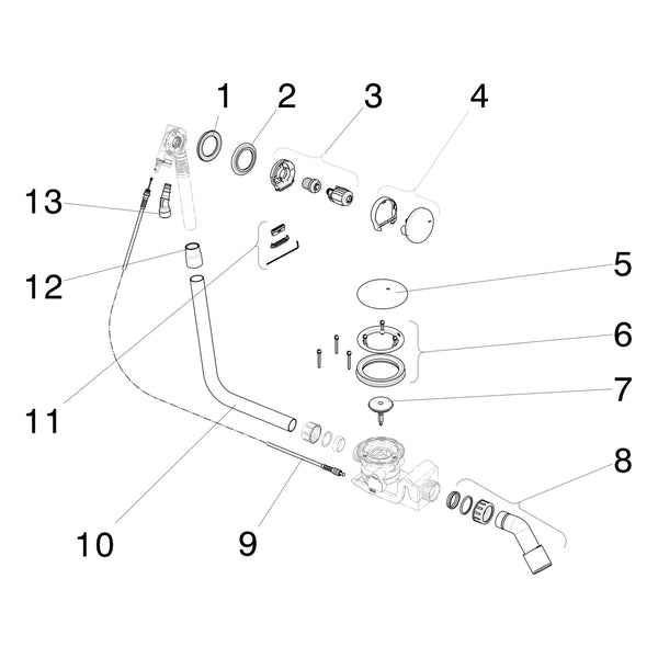 Onderdelentekening Viega Rotaplex Trio badafvoer 6141.60 Visign RT5 onderdelen (vanaf 2015)