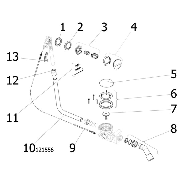 Onderdelentekening Viega Rotaplex Trio badafvoer 6141.61 Visign RT3 onderdelen (vanaf 2015)