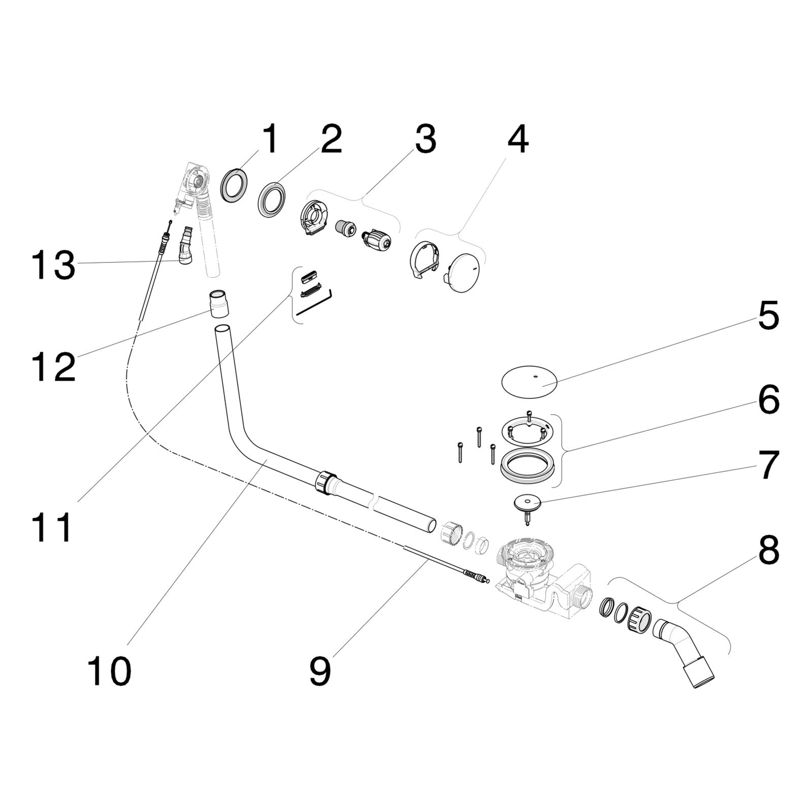 Onderdelentekening Viega Rotaplex Trio badafvoer 6141.70 Visign RT5 onderdelen (vanaf 2015)
