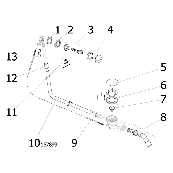 Onderdelentekening Viega Rotaplex Trio badafvoer 6141.71 Visign RT3 onderdelen (vanaf 2015)