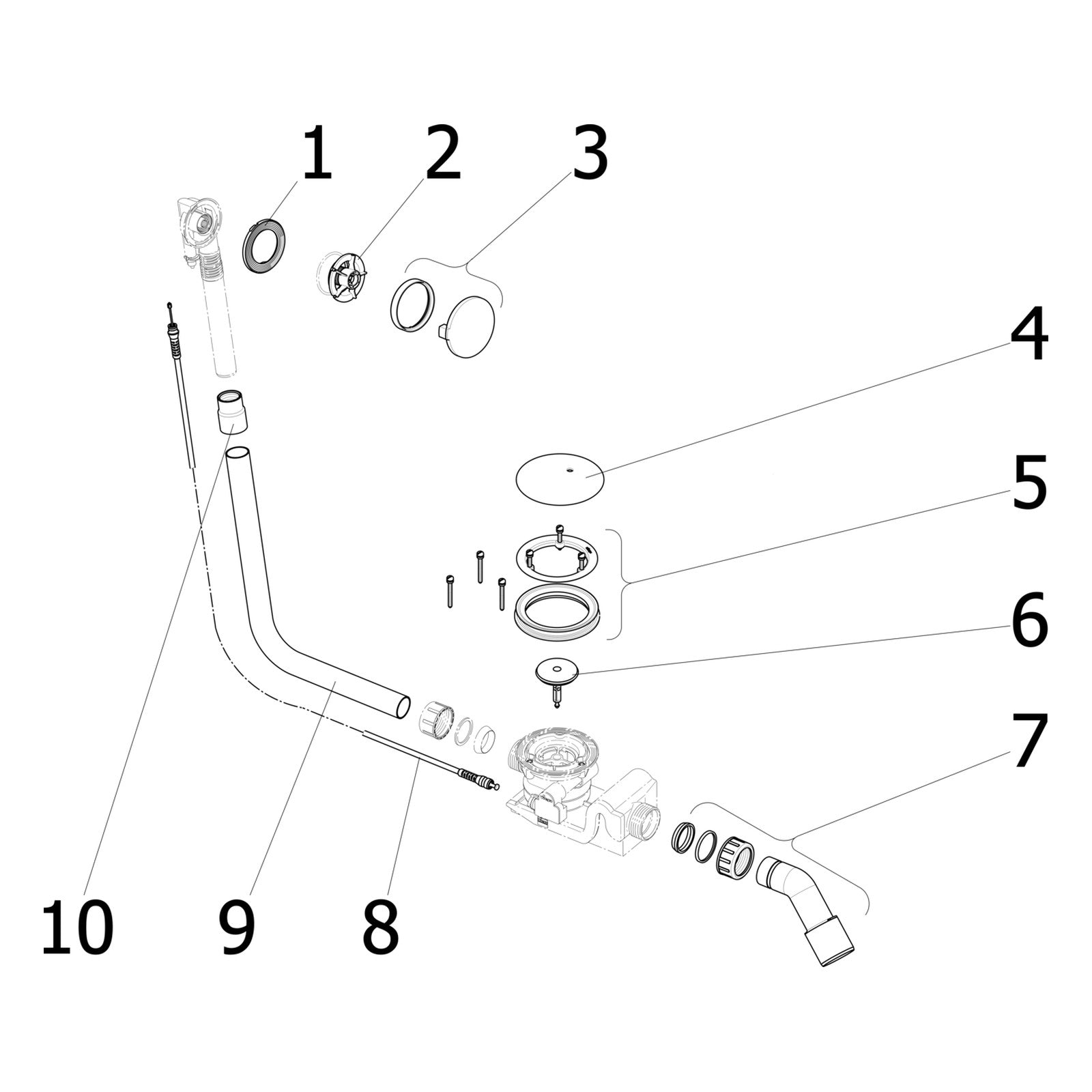 Onderdelentekening Viega Rotaplex badafvoer 6143.11 Visign R5 onderdelen (vanaf 2014)
