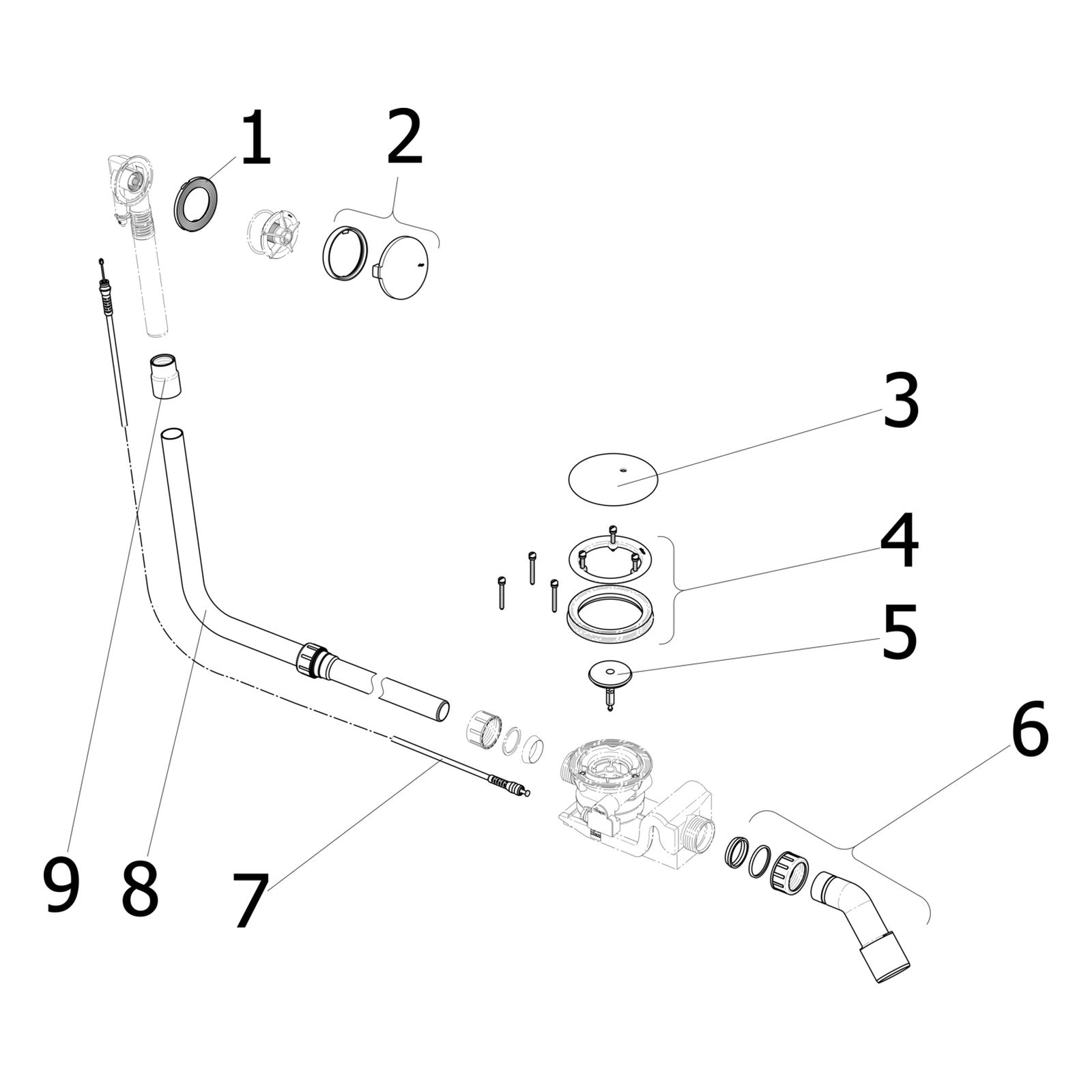 Onderdelentekening Viega Rotaplex badafvoer 6143.12 Visign R5 onderdelen (2014-2015)