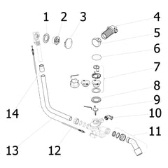 Onderdelentekening Viega Multiplex Trio F badafvoer 6145.5 onderdelen (vanaf 2015)