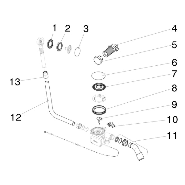 Onderdelentekening Viega Rotaplex Trio F badafvoer 6148.2 onderdelen (2011-2015)