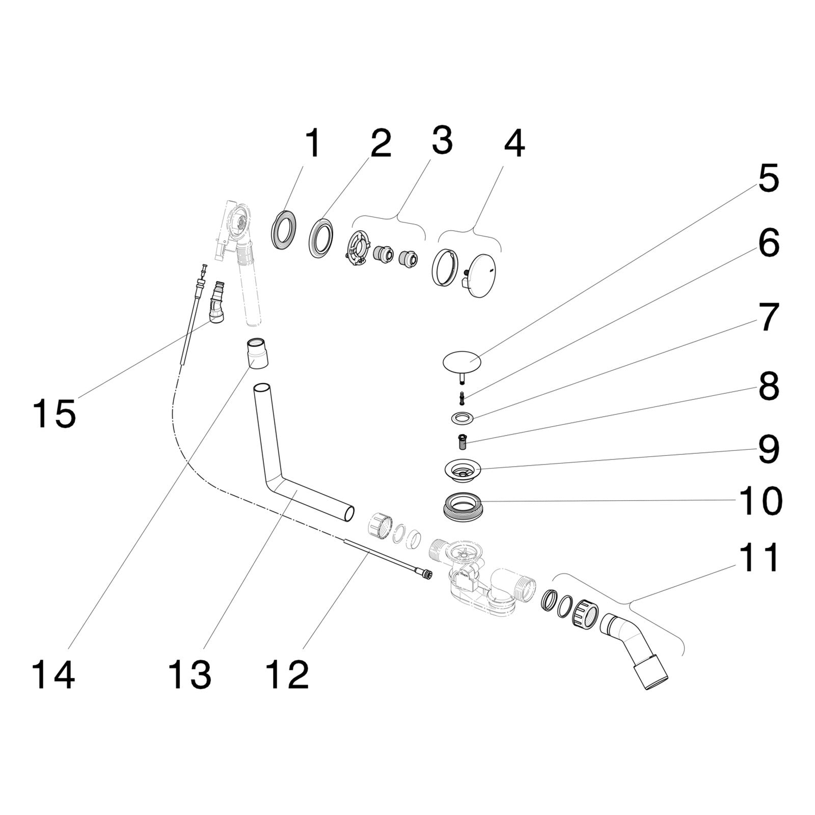 Onderdelentekening Viega Multiplex Trio badafvoer 6149.10 Visign MT5 onderdelen (2011-2015)