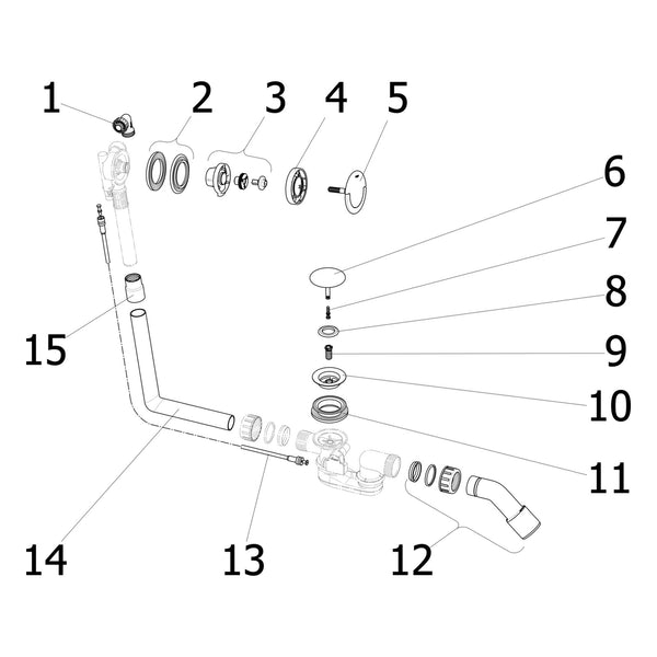 Onderdelentekening Viega Multiplex Trio badafvoer 6161.15 Visign MT4 onderdelen (2007-2015)