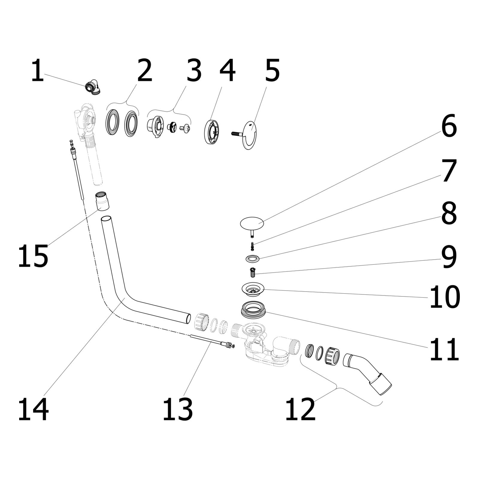 Onderdelentekening Viega Multiplex Trio badafvoer 6161.16 Visign MT4 onderdelen (2007-2015)