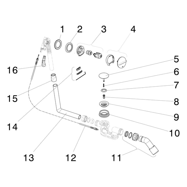 Onderdelentekening Viega Multiplex Trio badafvoer 6161.51 Visign MT3 onderdelen (vanaf 2015)
